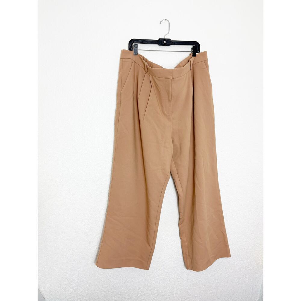 NWT A&F Abercrombie & Fitch Sloane Tailored Wide Leg Pant Size 22S Tan Trouser - Picture 3 of 13